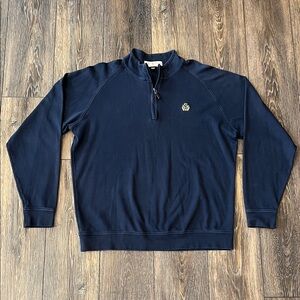 Fairway & Greene Mens XL 1/4 Zip Pullover Golf Sweatshirt 100% Pima Cotton Blue